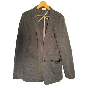 CIVIL SOCIETY Charcoal Heather Knit Blazer Jacket Mens Size XL
